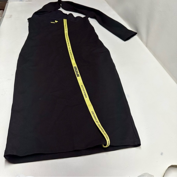 NEW Alieva Dasha Black Modern One Shoulder Mini Evening Dress Stretch Size L - Picture 7 of 15